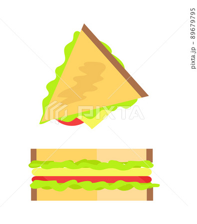 Sandwich Made of Bread Set Vector Illustration 89679795