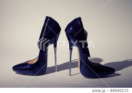 fetish black shine extreme high heels 89680215