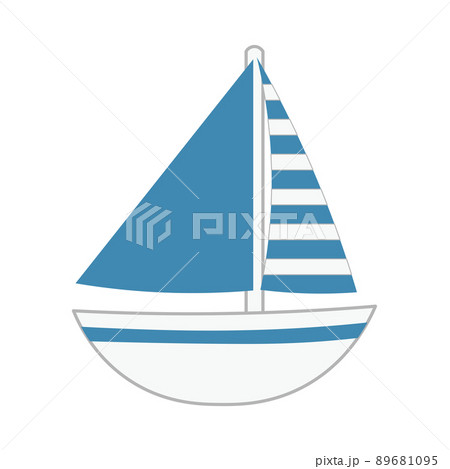 青と白のヨットのイラスト 89681095