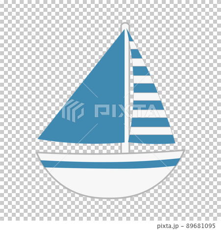 青と白のヨットのイラスト 89681095