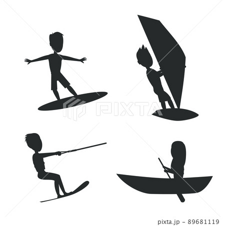 Summer Set of Silhouettes Vector Illustration Summer Set of Silhouettes Vector Illustration 89681119