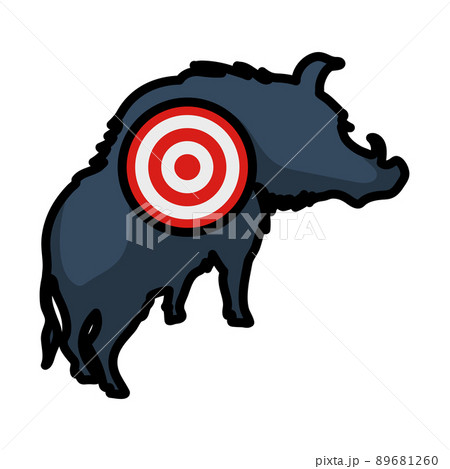 Icon Of Boar Silhouette With Target Icon Of Boar Silhouette With Target 89681260