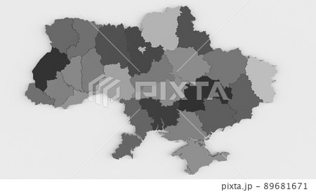 Ukraine Map with all Oblaste - very detailed - 3D Rendering Ukraine Map with all Oblaste - very detailed - 3D Rendering 89681671