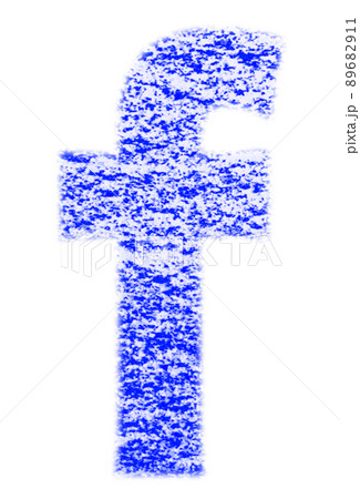 クレヨンで描かれたアルファベット f 小文字 青色 背景白 高解像度 パス付 他色有り 89682911