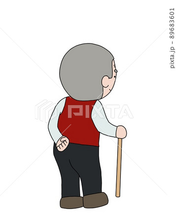 後ろ姿の老人 89683601