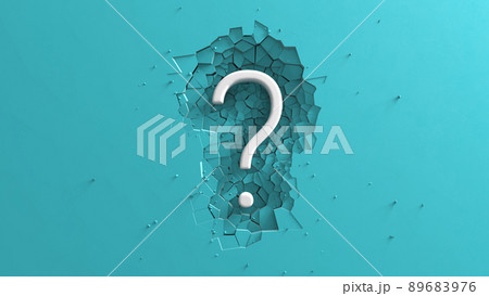 Large White Question mark minimalist animation...のイラスト素材 [89683976] - PIXTA