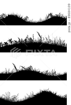 Grass silhouettes set. Vector illustration 89684109