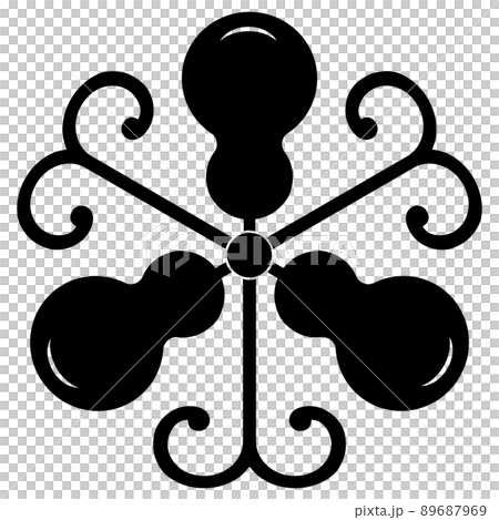 It is a family crest. It is called a vine three gourd (hisago). 89687969