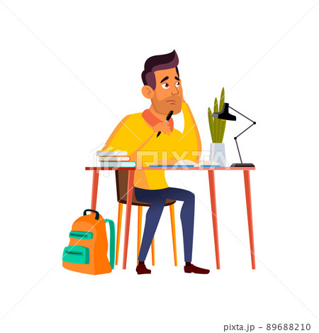 Student Thinking For Solve Problem At Table Vector 89688210
