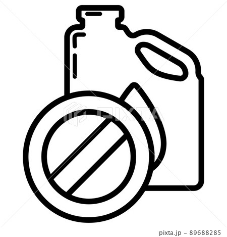 Stop use barrel oil industry, world oil pollution by petroleum concept icon, green eco earth simple flat vector illustration, isolated on white. 89688285