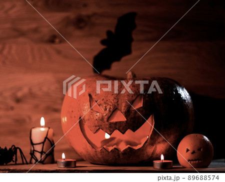pumpkin for Halloween on a wooden table pumpkin for Halloween on a wooden table 89688574