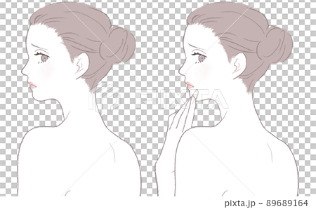 肌トラブルに悩む女性 89689164