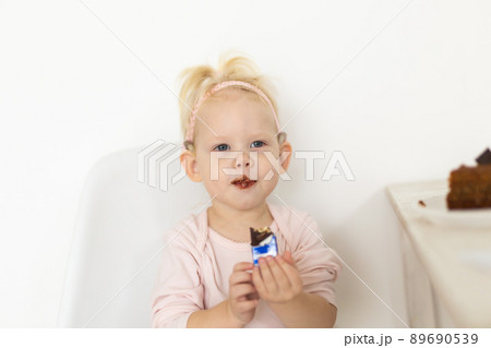Cochlear implant for baby. Deaf child with hearing aid. Health care and medicine technology and innovations 89690539