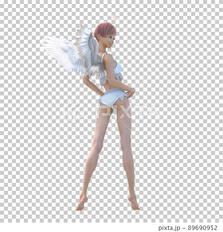 Beautiful leg angel perming 3DCG illustration material 89690952