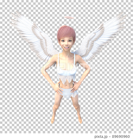 美腿天使燙髮3DCG插畫素材 89690960