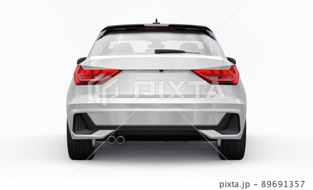 Compact urban premium car in a white hatchback on a white isolated background. 3d illustration Compact urban premium car in a white hatchback on a white isolated background. 3d illustration 89691357