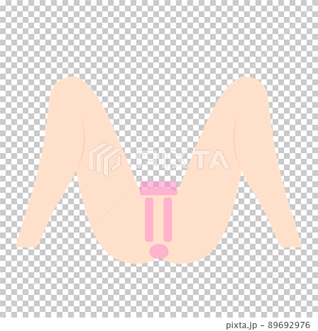 VIO hair removal. Illustration of the hair loss site in the delicate zone. 89692976