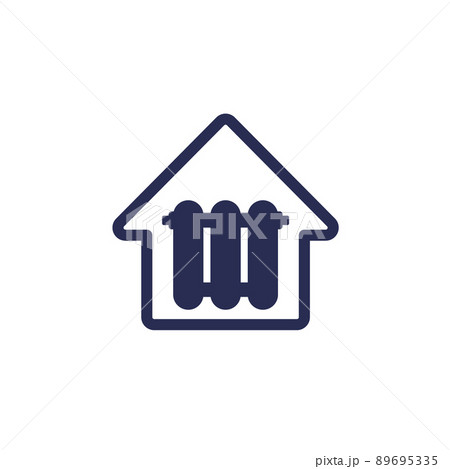 house heating, radiator icon on white house heating, radiator icon on white 89695335