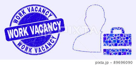 Blue Grunge Work Vacancy Stamp and Person Case Mosaic Blue Grunge Work Vacancy Stamp and Person Case Mosaic 89696090