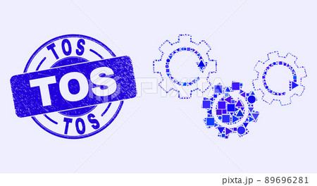 Blue Grunge Tos Seal and Gear Mechanism Mosaic 89696281