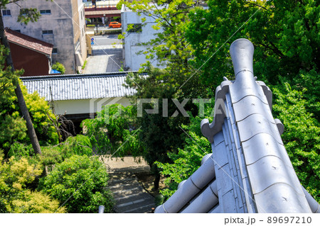 大垣市　大垣城から見た商店街　 89697210