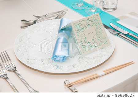 結婚式でのオシャレなテーブル サムスィングブルー 披露宴 結婚式でのオシャレなテーブル サムスィングブルー 披露宴 89698627