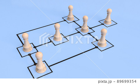 The wood chess on diagram for business concept 3d rendering 89699354