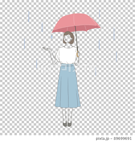 雨の日の外出 傘をさす女性 89699691