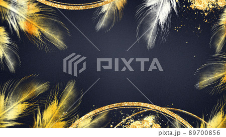 背景 テクスチャ 高級感 金色 金屏風 金紙	 89700856