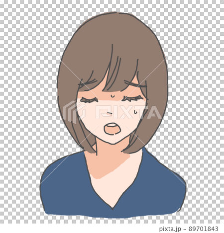 用一臉苦惱的表情道歉的女人 89701843