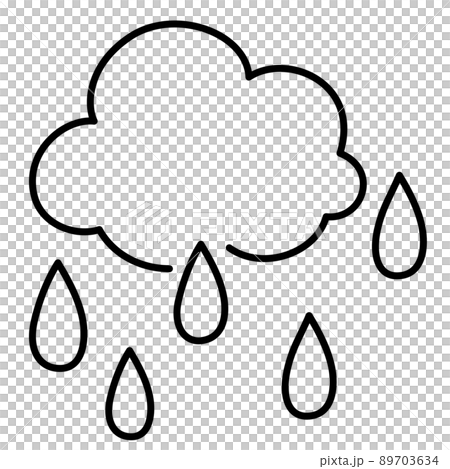 Simple cloud and rain mark (line drawing) - Stock Illustration ...