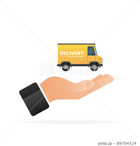 Express delivery service badge. Fast time delivery order with stopwatch on white background. Vector illustration 89704324