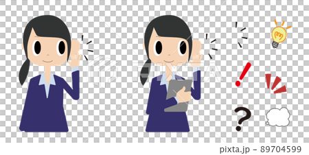 An office worker who listens with a smile An office worker who listens with a smile 89704599