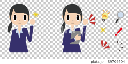 An office worker who makes a guts pose with a smile 89704604