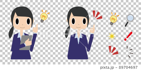 An office worker who makes a guts pose with a smile An office worker who makes a guts pose with a smile 89704697