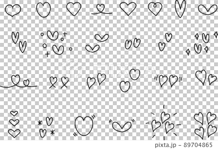 Heart icon set line drawing Heart icon set line drawing 89704865