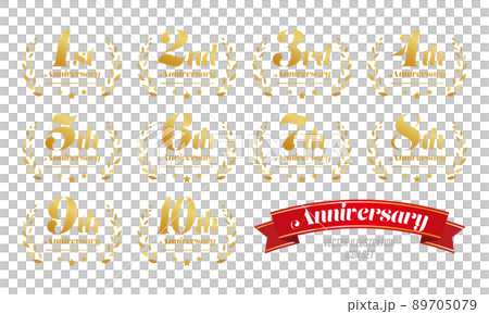週年 1 至 10 週年標題徽標圖標集 89705079