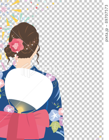 浴衣姿の女性 後ろ姿 浴衣姿の女性 後ろ姿 89707573