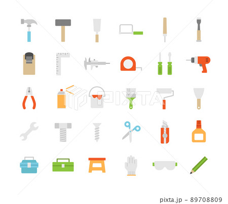DIYのアイコンセット(線なし) DIYのアイコンセット(線なし) 89708809