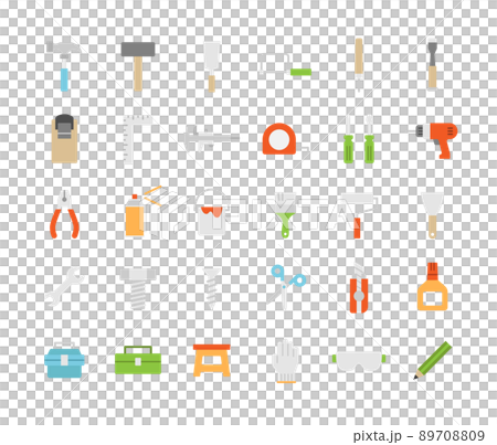 DIYのアイコンセット(線なし) DIYのアイコンセット(線なし) 89708809