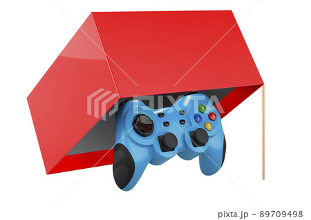 Trap with game controller inside. Gambling Addiction concept. 3D rendering Trap with game controller inside. Gambling Addiction concept. 3D rendering 89709498