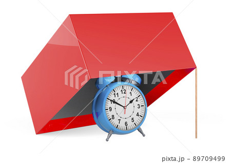 Trap with alarm clock inside, 3D rendering Trap with alarm clock inside, 3D rendering 89709499