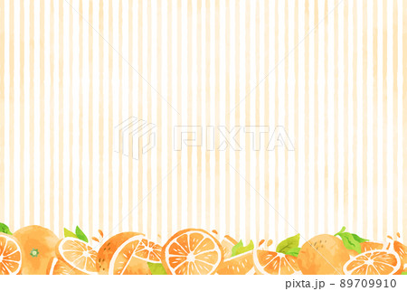 綺麗なオレンジとストライプ柄の背景イラストのイラスト素材