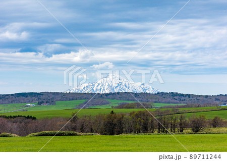 西海岸から利尻岳を望む 89711244