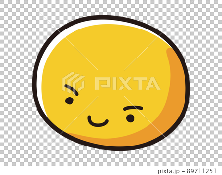 丸い顔のキャラクターのイラストのイラスト素材