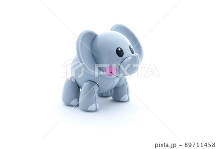 Toy elephant on a white background Toy elephant on a white background 89711458