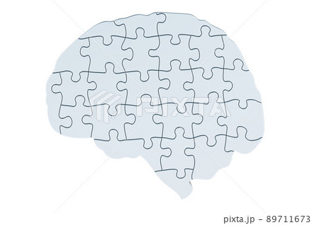 Silver Brain from puzzles, 3D rendering Silver Brain from puzzles, 3D rendering 89711673