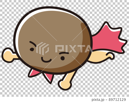 Illustration of a hero character with a round face 89712129
