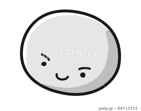 丸い顔のキャラクターのイラスト(白黒) 丸い顔のキャラクターのイラスト(白黒) 89712555