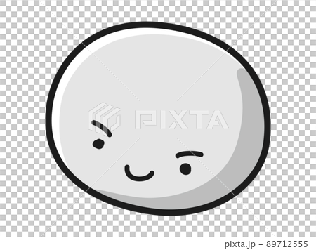 丸い顔のキャラクターのイラスト(白黒) 丸い顔のキャラクターのイラスト(白黒) 89712555